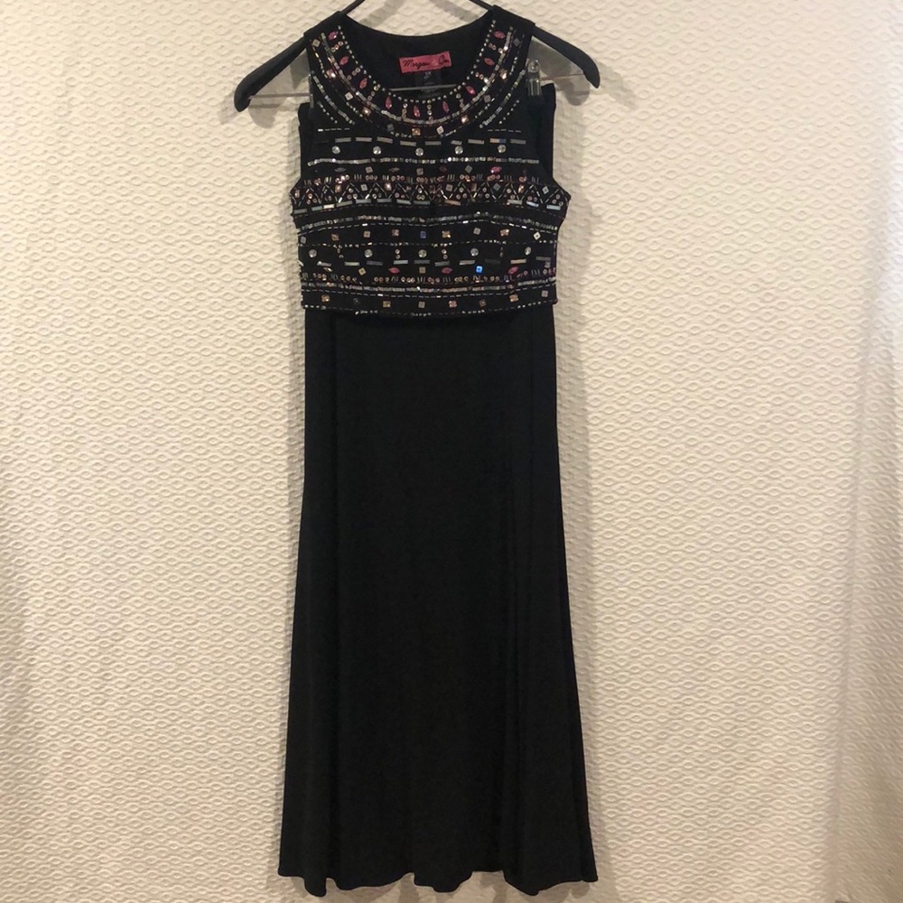 Morgan & Co Sequin Black 2 Piece Dress Size 5/6